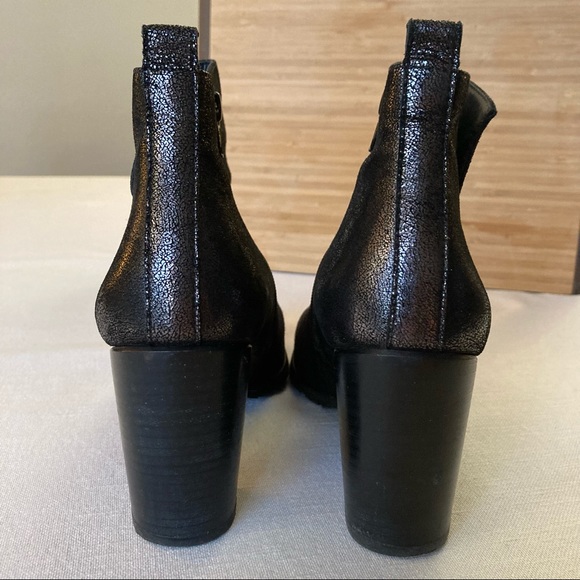 Paul Green Black Silver Suede Ankle Boots UK7.5 EU41 US 10 Heel Booties Austria - Picture 4 of 16